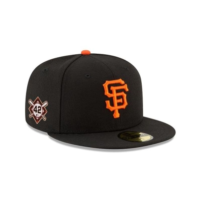 Black San Francisco Giants Hat - New Era MLB Jackie Robinson Day 59FIFTY Fitted Caps USA1280564